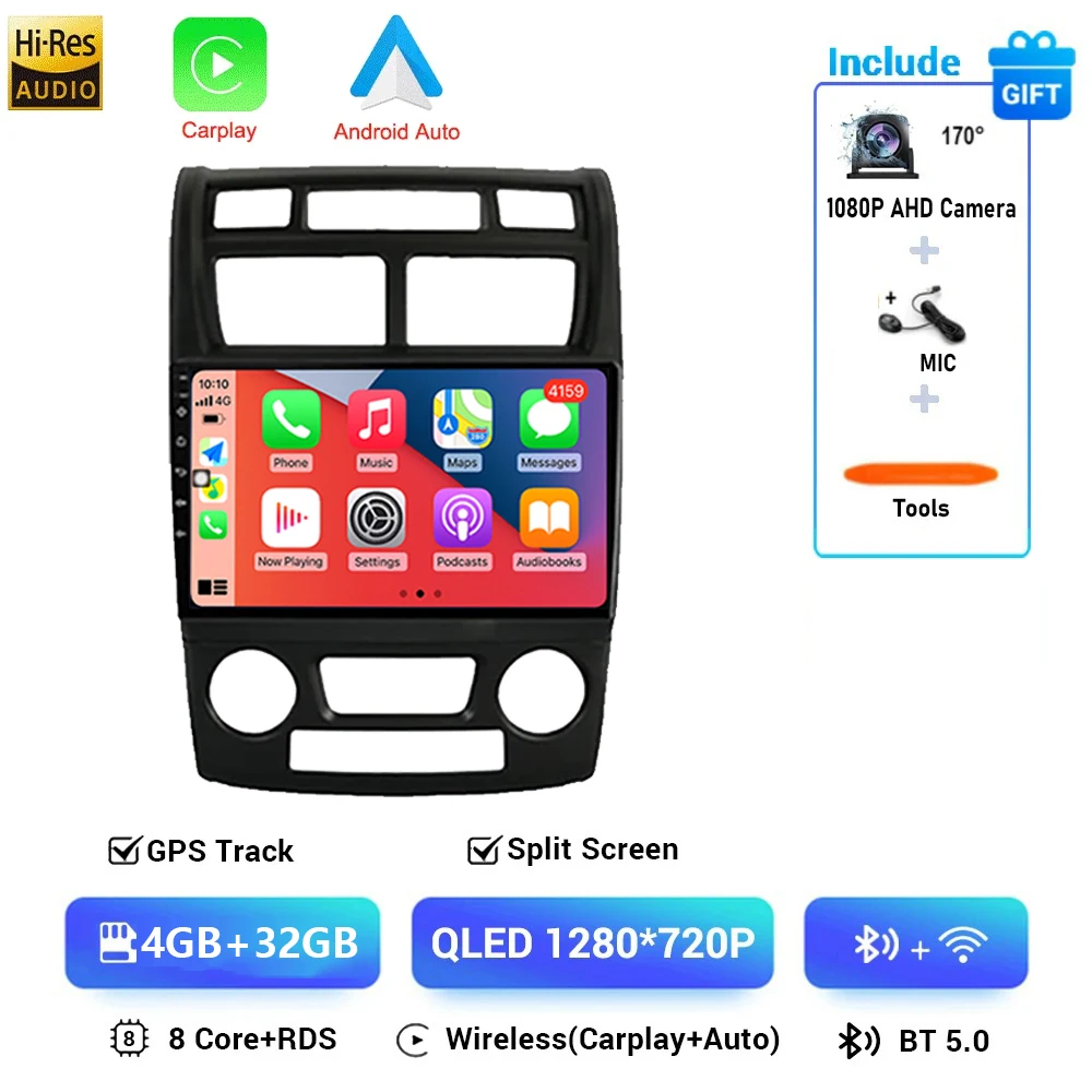 Autoradio voor Kia Sportage 2 2007 2008 2009 Multimedia Speler 2 Din Android 16 Carplay Auto Stereo GPS DVD Head Unit 5G WIFI