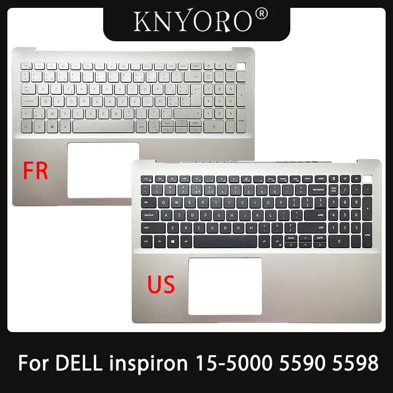 

Original New US French Brazilian Keyboard for DELL Inspiron 15 5590 5598 Laptop Top Case Palmrest Cover Keyboard 0DV7T7 DV7T7