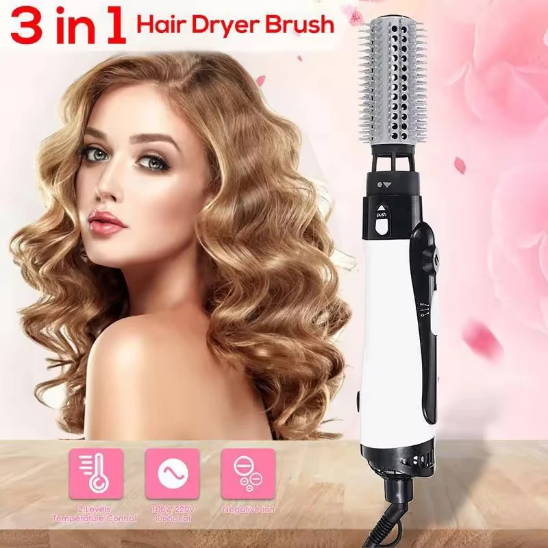 Professional Hair Dryer Machine 3 in 1 Multifunction Hair Styling Tools Hairdryer Pro Hair Curler Straightener Dryer Comb Brush