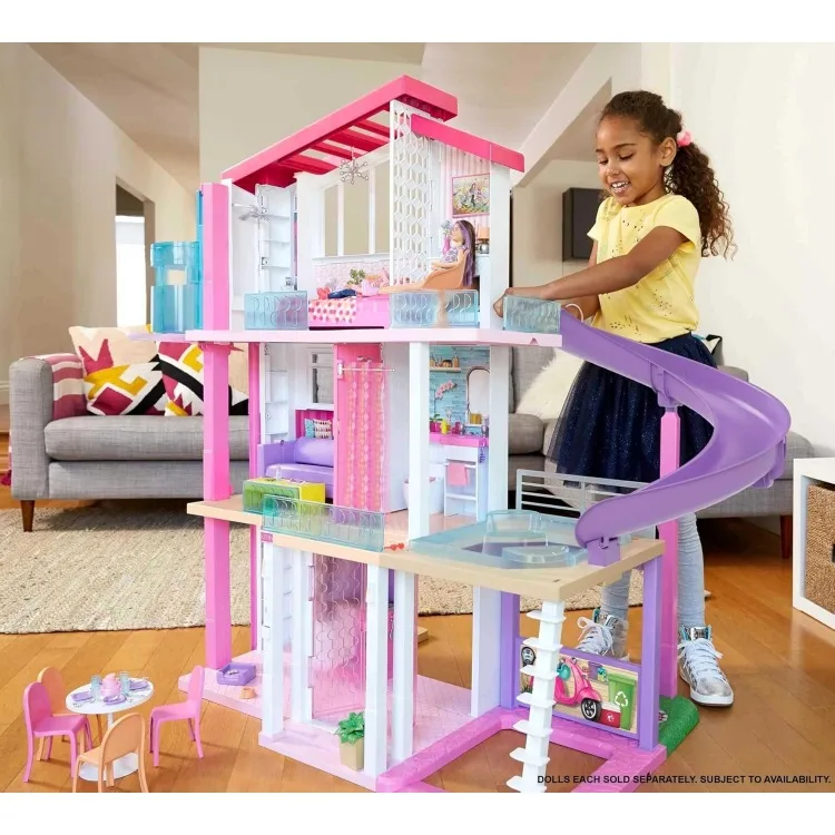 DreamHouse, Doll House Playset with 70+ Accessories Including Transforming Furniture, Elevator, Slide, Lights & Sounds