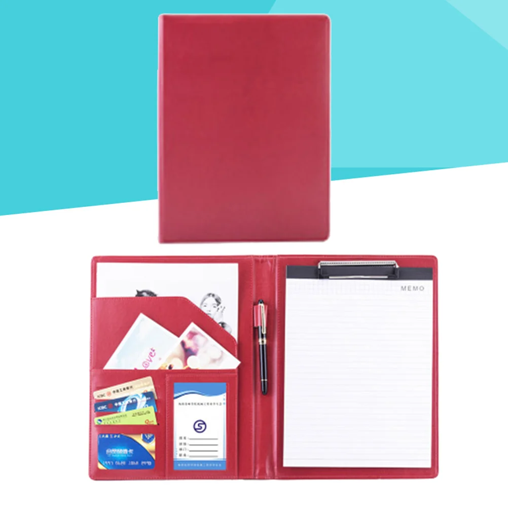 Calculator Clipboard Premium A4 Document Folder Portable File Organizer For Office School Study Supplies Red