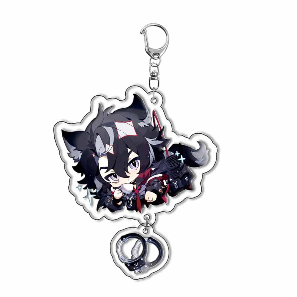 Anime Impact Keychain Game Figure Scaramouche Kaedehara Kazuha Klee Double Sided HD Acrylic Pendant Jewelry Key Chain Fan Gift