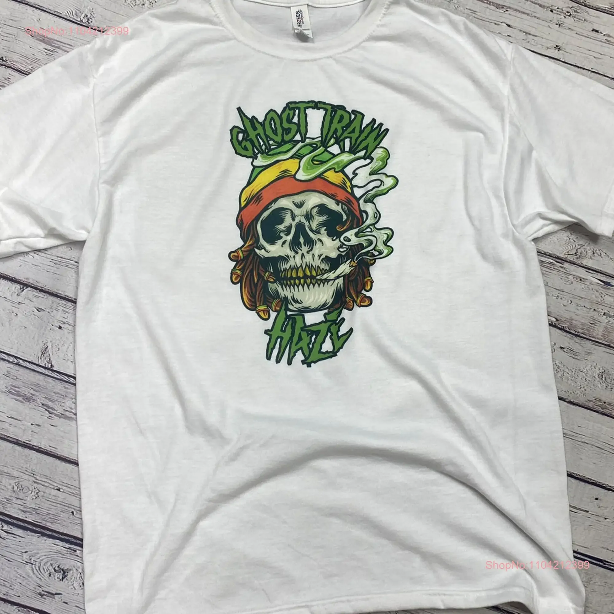 

Футболка Ghost Train Haze, винтажная стираная уличная одежда, стильная, мягкая, унисекс, удобная, дышащая, повседневная, слегка графика