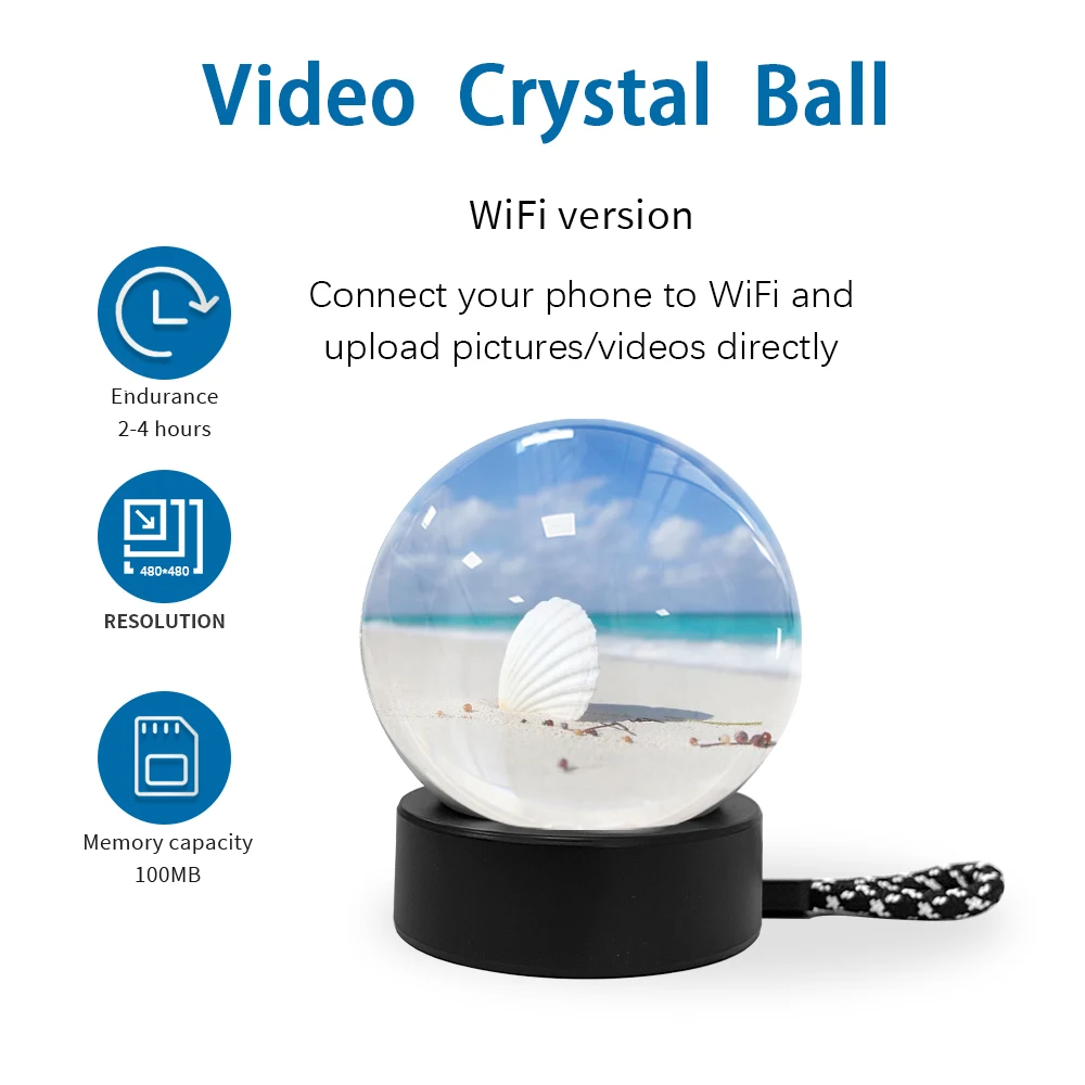

【ihanfo-lcd Store】Upgraded Video Crystal Ball Digital Album DIY Video Display Glass Ball Electronic Screen Christmas Gift