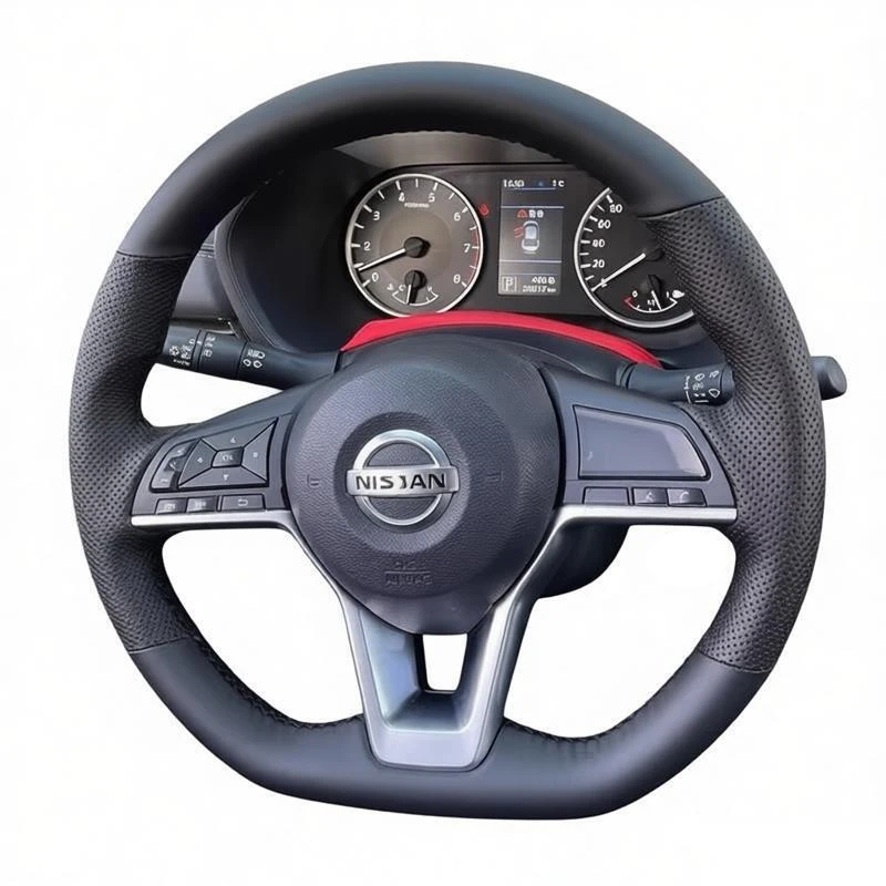 Car Steering Wheel Cover Braid Leather for Nissan Sylphy‌ Qashqai 2020-2025 Kicks X-trail Juke 2017-2021 Teana 2022 Micra Terra