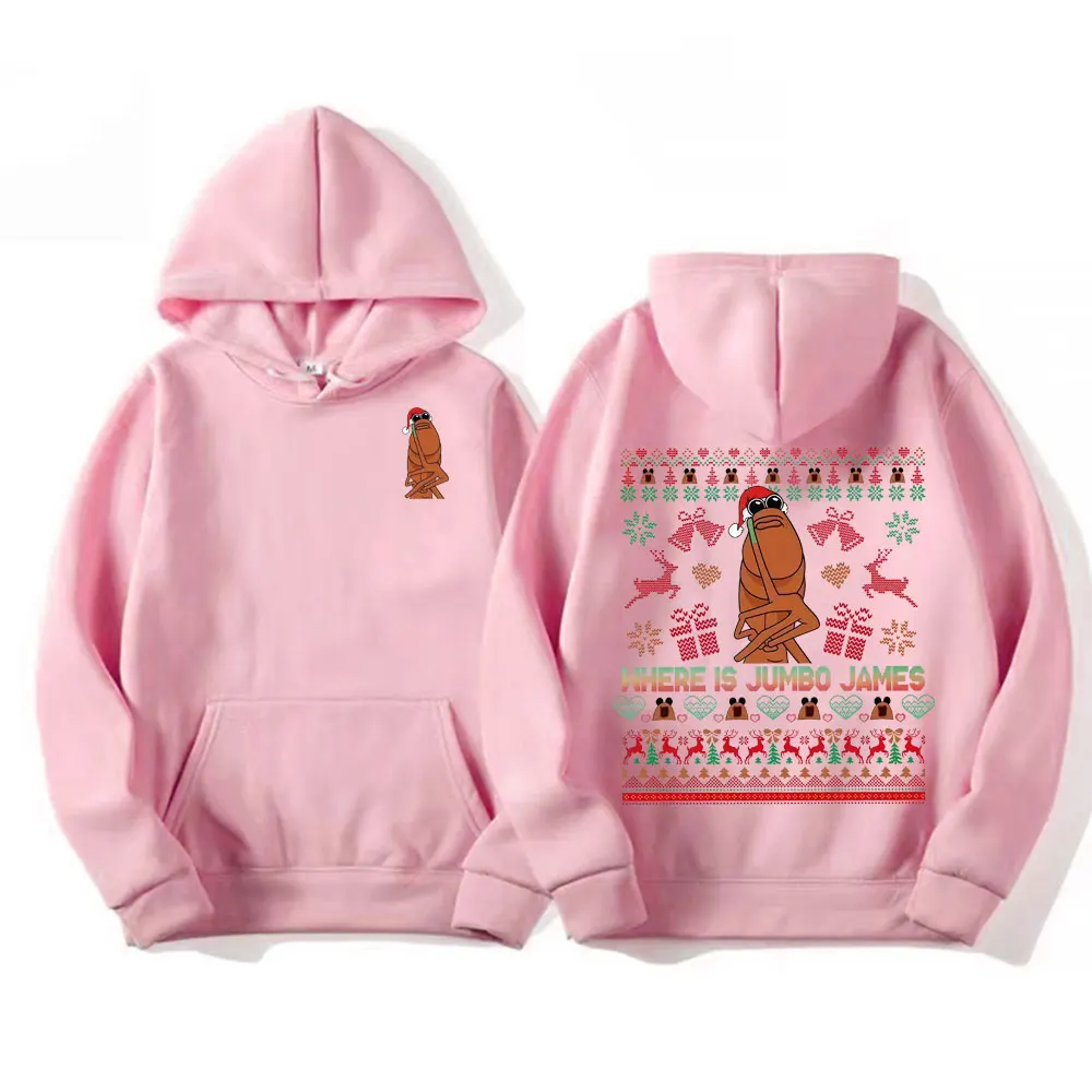 أين جامبو جيمس ميمي بلوزات مضحك ماركوس دودة عيد الميلاد هوديس الرجال النساء الرجعية الكرتون المتضخم البلوفرات الشارع الشهير