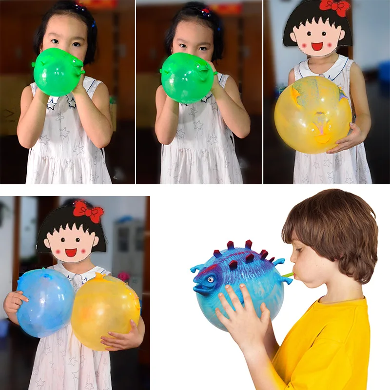 Bolas de ventilación de dinosaurios para niños, juguete de pelota suave para apretar, globo para fiesta al aire libre, deportes, juegos divertidos, regalo, 3 piezas