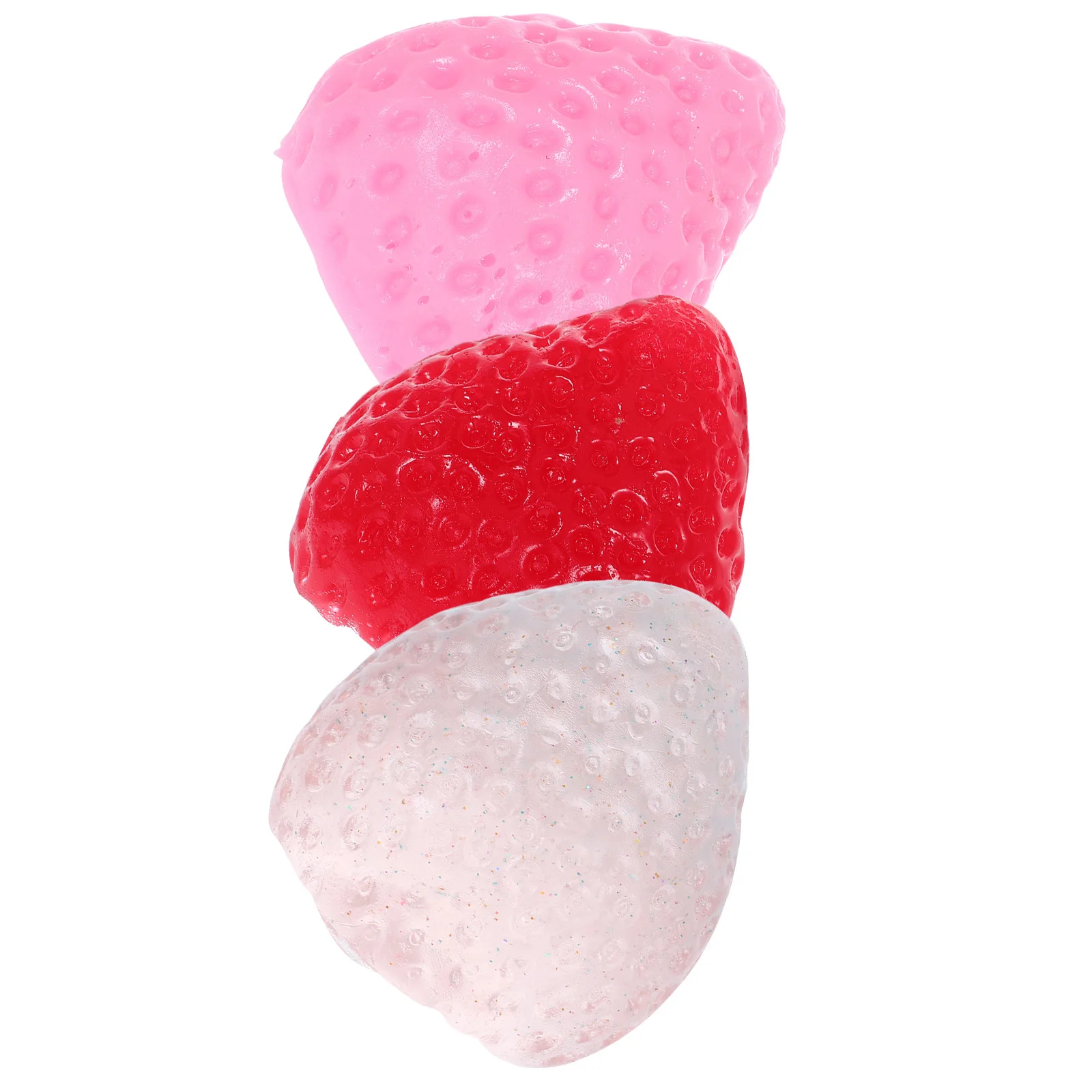 3 uds fresa silicona alivio del estrés bolas blandas para apretar suave realista para oficina fiesta en casa juguete antiestrés juguete para apretar