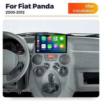 MEKEDE & NAVIFLY Android 14 sistema de radio de coche inteligente para Fiat Panda 169 2003 - 2012 reproducción de coche reproductor de vídeo Multimedia GPS radio de coche con bluetooth y usb，carplay inalambrico 1
