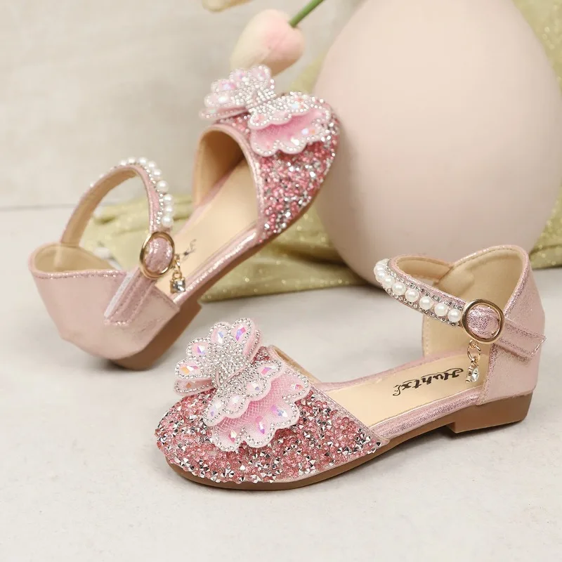 Mädchen Prinzessinnen-Sandalen mit Glitzernden Pailletten, Kinder-Tanzschuhe für Party und Hochzeit, 2026 Sommer Neue Kinder-Freizeitsandalen Rutschfest – Detail 3