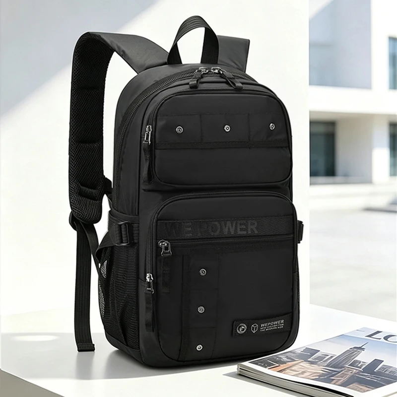 Men's new functional style backpack large capacity backpack leisure multi pocket backpack outdoor travel computer backpack