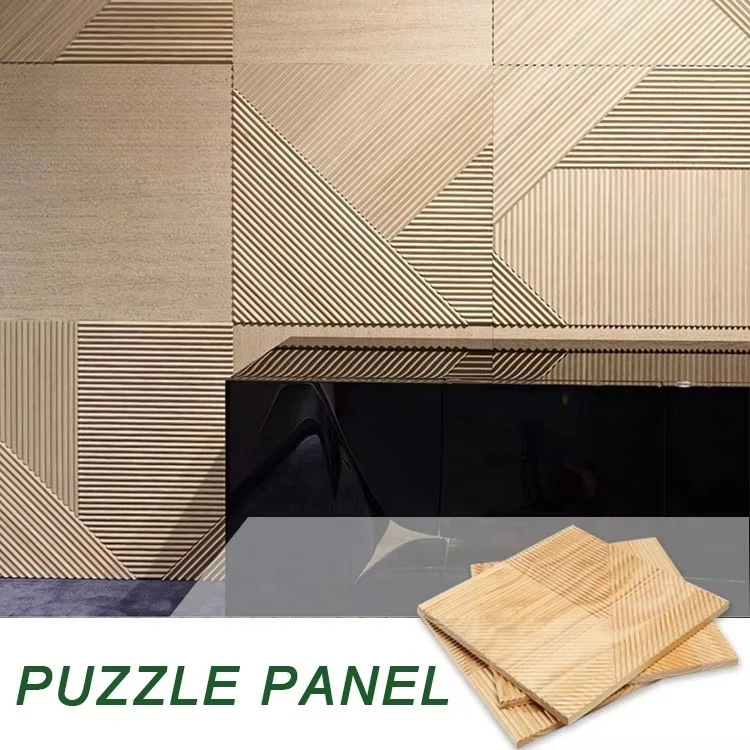 3D Groove Design Interior Wood Wood Cladding Decorative Wood Wallboard Background Wall