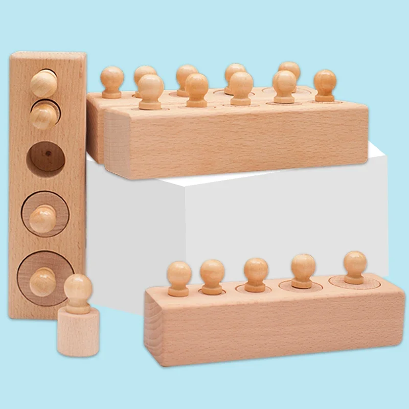 Knobbed Cylinder Socket Development Sensory Toys Montessori Hand-eye Coordination for Kids 3 Years Old and Up Gifts for Children