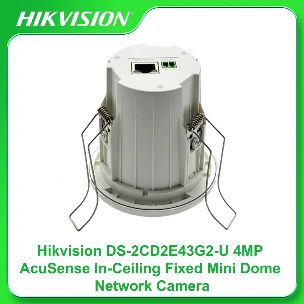 Hikvision DS-2CD2E43G2-U 4MP AcuSense In-Ceiling Fixed Mini Dome Network Camera H.265+ Built-in Microphone Memory Card Slot