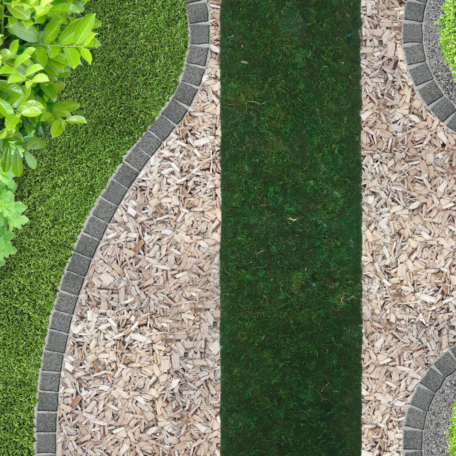 

30cmx120cm Artificial Moss Decorative Fake Moss Turf for Durable Water Heat Cold Resistant Easy Installation