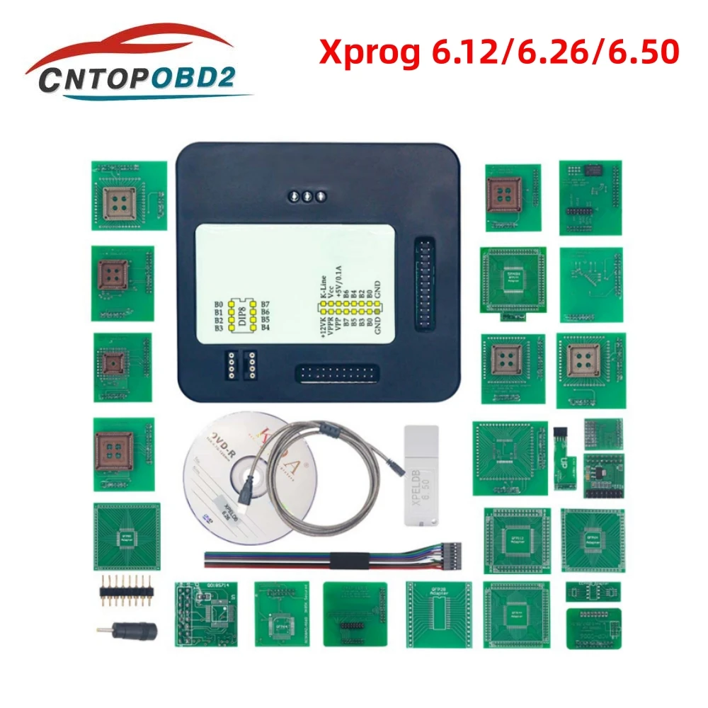 

Full Chip Xprog M V6.50 V6.26 V6.12 XPROG Programmer Box With Full Adapter Add More Authorizations ECU Chip Tuning Tool