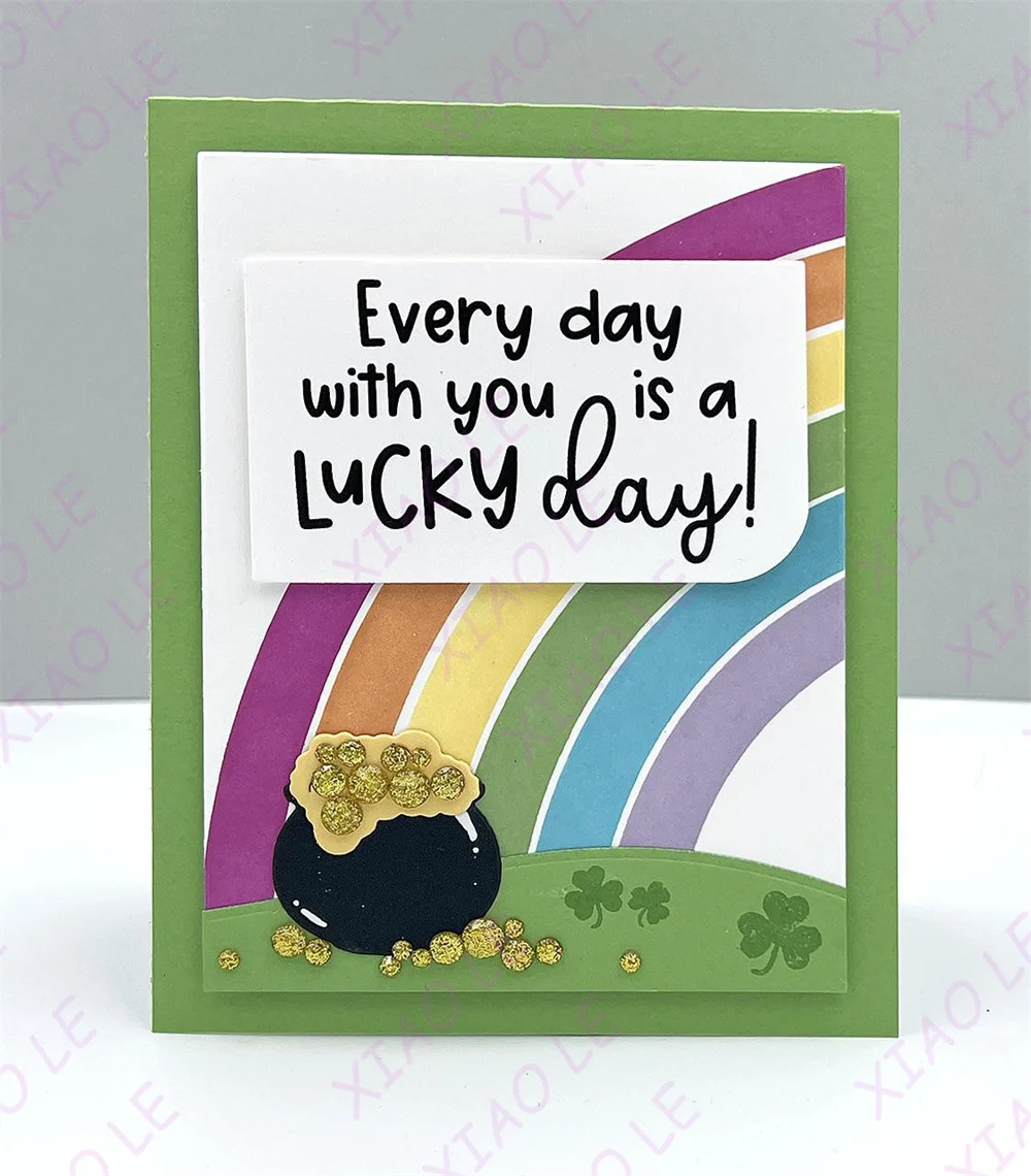 Happy Paddy's Day Perfect Wimpel Nieuwe Metalen Stansmessen Hot Foil Stempels Stencil DIY Scrapbooking Papier Handgemaakte Album Stempel