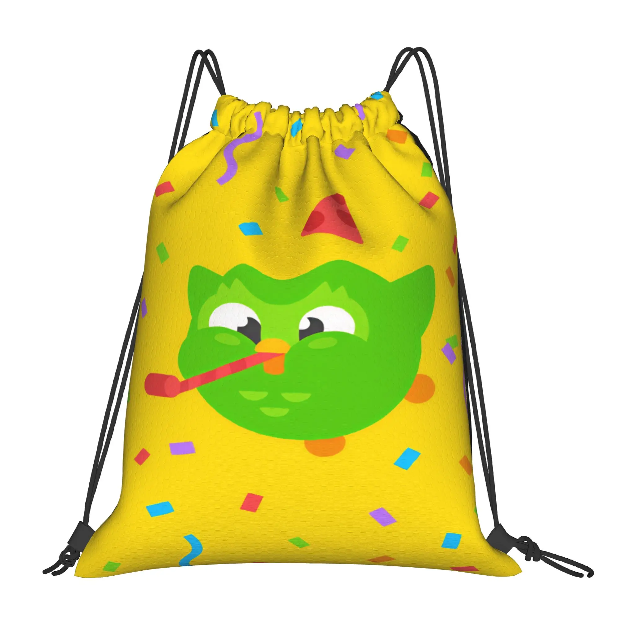 Drawstring Bag Cute Owl Backpack Duolingos Foldable Foldable School Gym Sackpack String Bags For Men