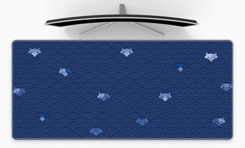 

Japanese Wave Blue Mussel Cat Mouse Pad Anti Dirty Waterproof Thick Slip Seigaiha Deskmats Natural Rubber Laptop Office Gamer