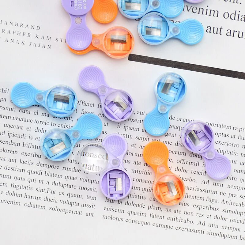 10pcs Cute 2.0 Thick Lead Core Magnifying Glass Pencil Sharpener Mini Student Rotary Sharpener Portable Pencil Sharpener