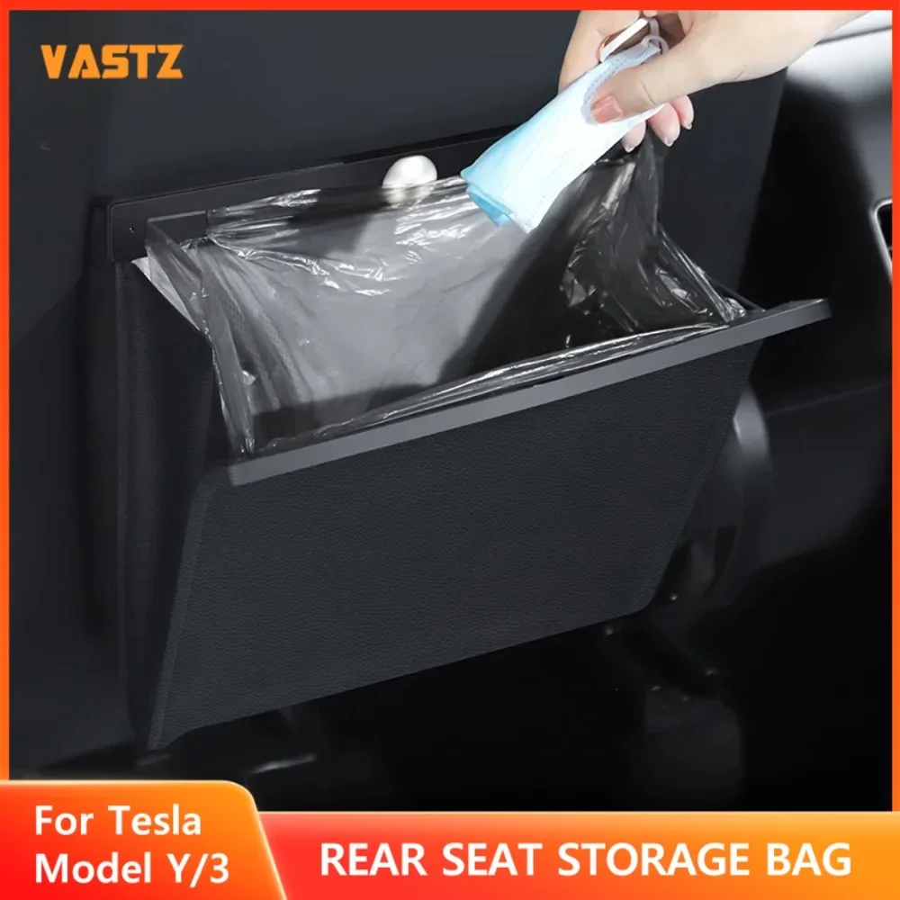 

VASTZ Rear Seat Magnetic Suction Garbage Bag for Tesla Model 3 Y S Vehicle Garbage Can Car Trash Bag Hanging Storage Accessories