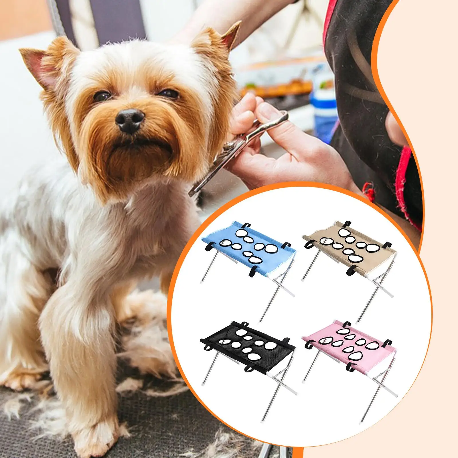 Pet Grooming Hammock with Support Frame Multi Functional Hammock Helper for Ear Cleaning Shop Picking Ears Grooming Home