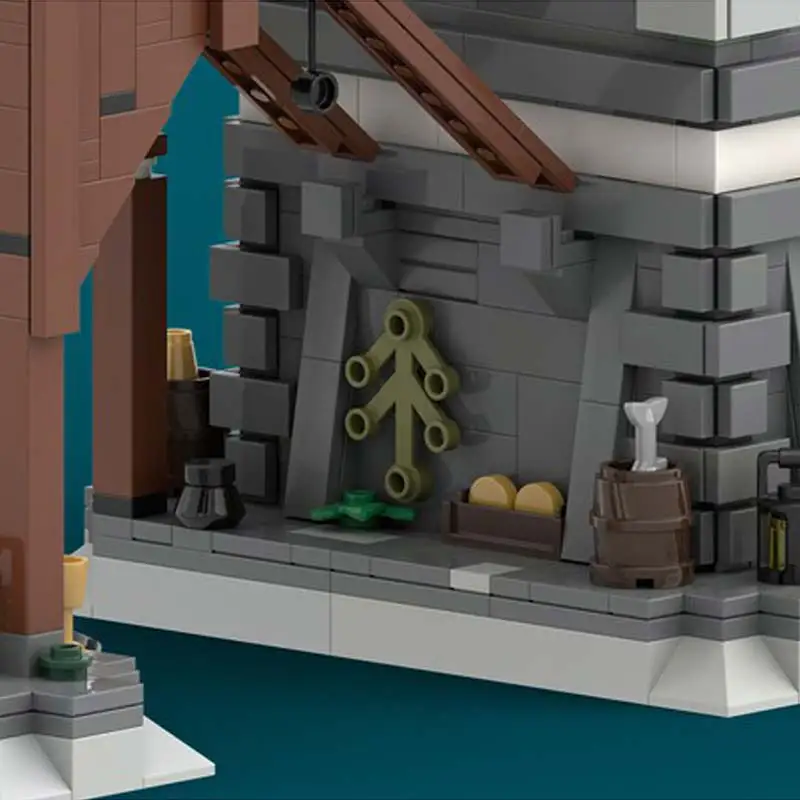 MOC-69693 Famous Classical Dutch City Street View Tower Architecture Model Building Block Creative Assembly Bricks Toy Souvenirs