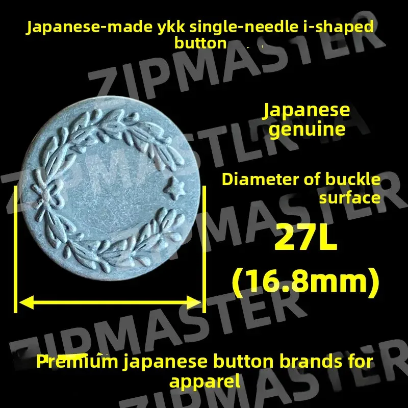 

20 100 Sets, Japanese-made YKK I-shaped Buckle, Wheat Ear Denim Buckle, Single Needle, Retro Silver
