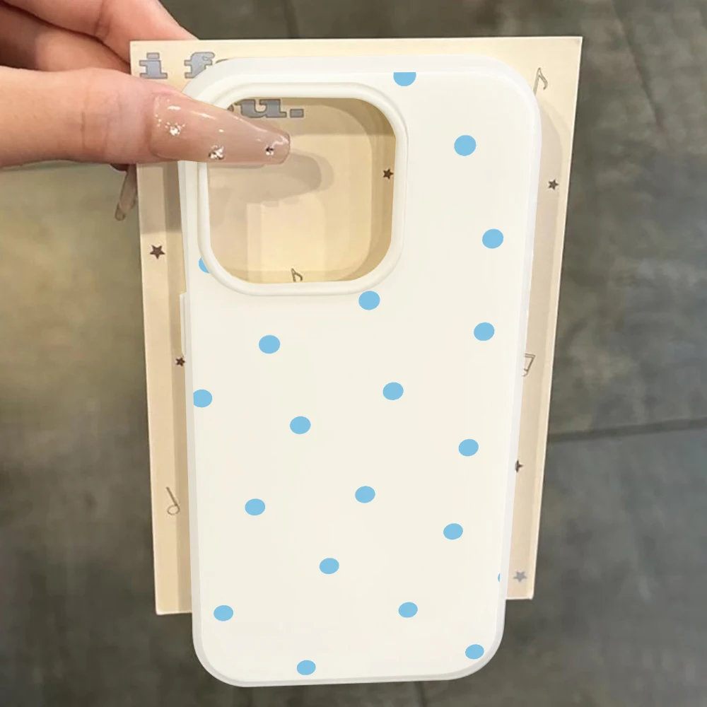 Einfache blaue Polka-Dots-Silikonhülle für Xiaomi Redmi 17 Pro Max Hüllen für Redmi Mi 11 Lite 5G 14T Pro 15T Pro 17 Pro INS Funda – Detail 4