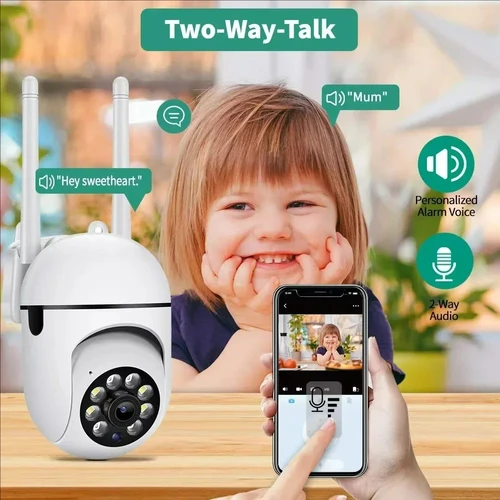 Imagen 2 del producto Cámara PTZ de vigilancia de seguridad inalámbrica IP, Wifi, 8MP, Zoom 4X, seguimiento de Audio bidireccional, cámara nocturna HD a Color