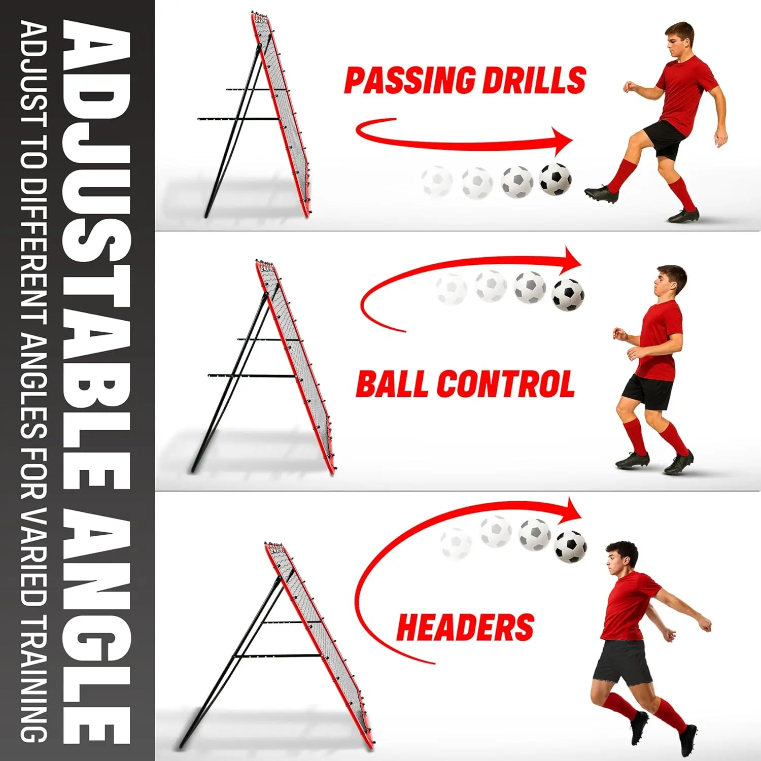 

Soccer Rebounder Rebound Net, Kick-Back Football Training Gifts, Aids & Equipment for Kids Teens & All Ages, Perfect Storage·New