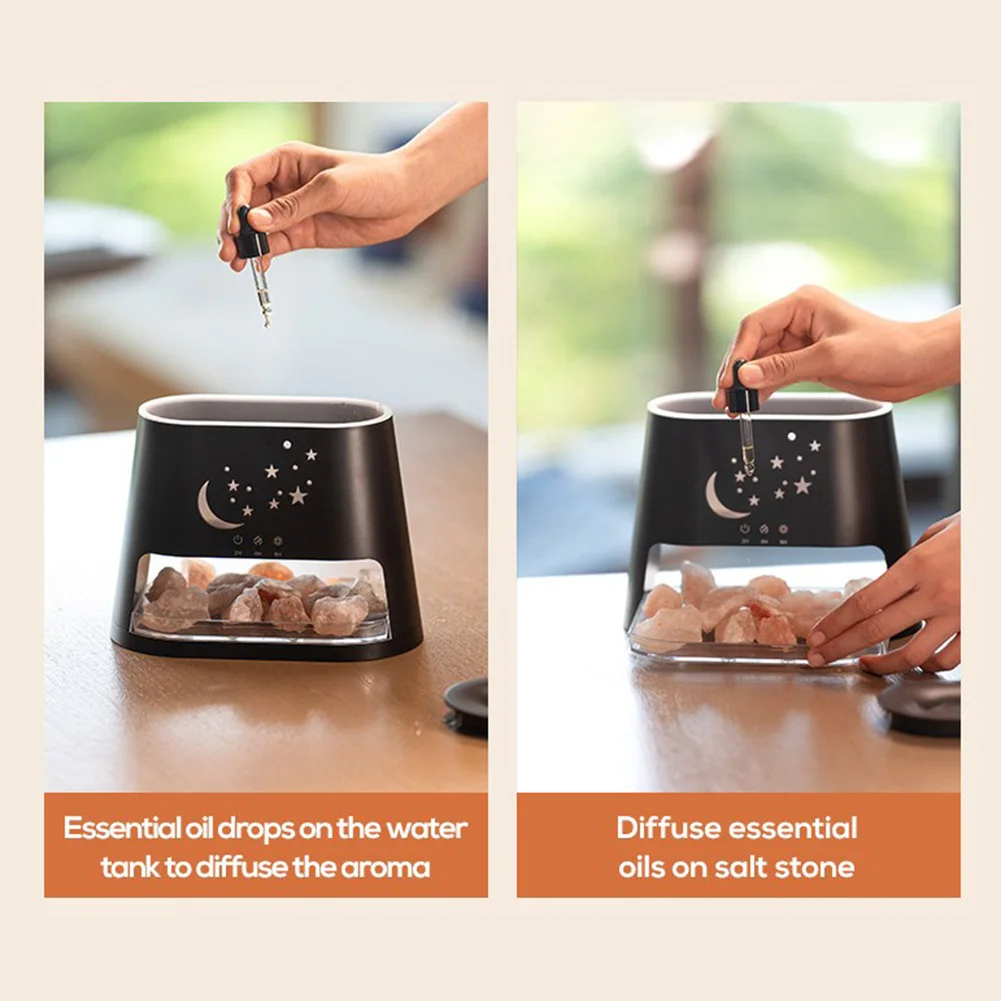 مرطب لهب المصباح الحجري الملح USB لتحسين هواء غرفة النوم والنوم يتميز بجهاز التحكم عن بعد وخزان المياه القابل للإزالة #3