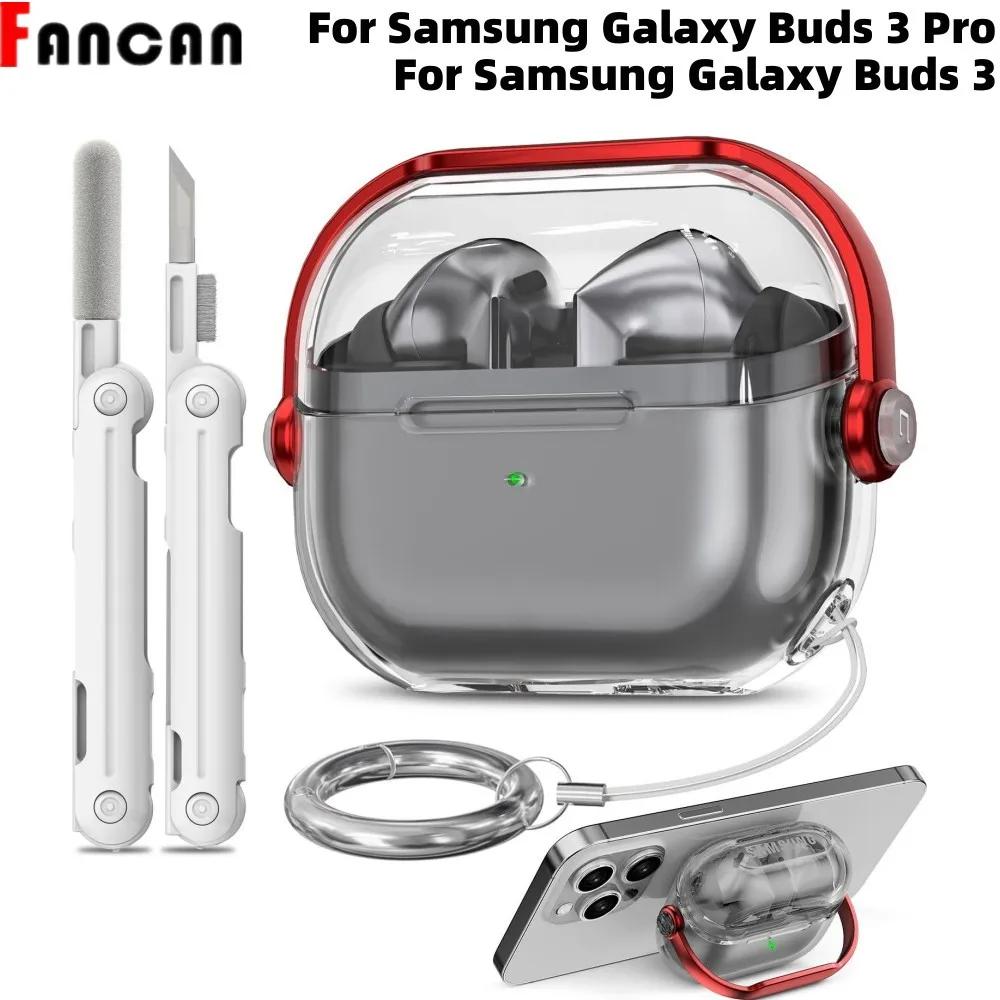 Per Samsung Galaxy Buds 3 Custodia trasparente in TPU con detergente Custodia protettiva per cellulare per Samsung Galaxy Buds 3Pro 2024
