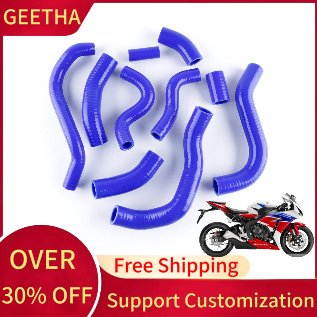 For 2012-2019 Honda CBR1000RR Fireblade Silicone Coolant Radiator Hose Kit 2013 2014 2015 2016 2017 2018