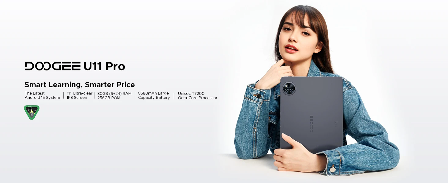 Global Version Doogee U11 Pro Android 16 Tablet 30Gb(6+24) 256Gb 11" Hd 90Hz Display 8580Mah Battery Unisoc T7200 Widevine L1