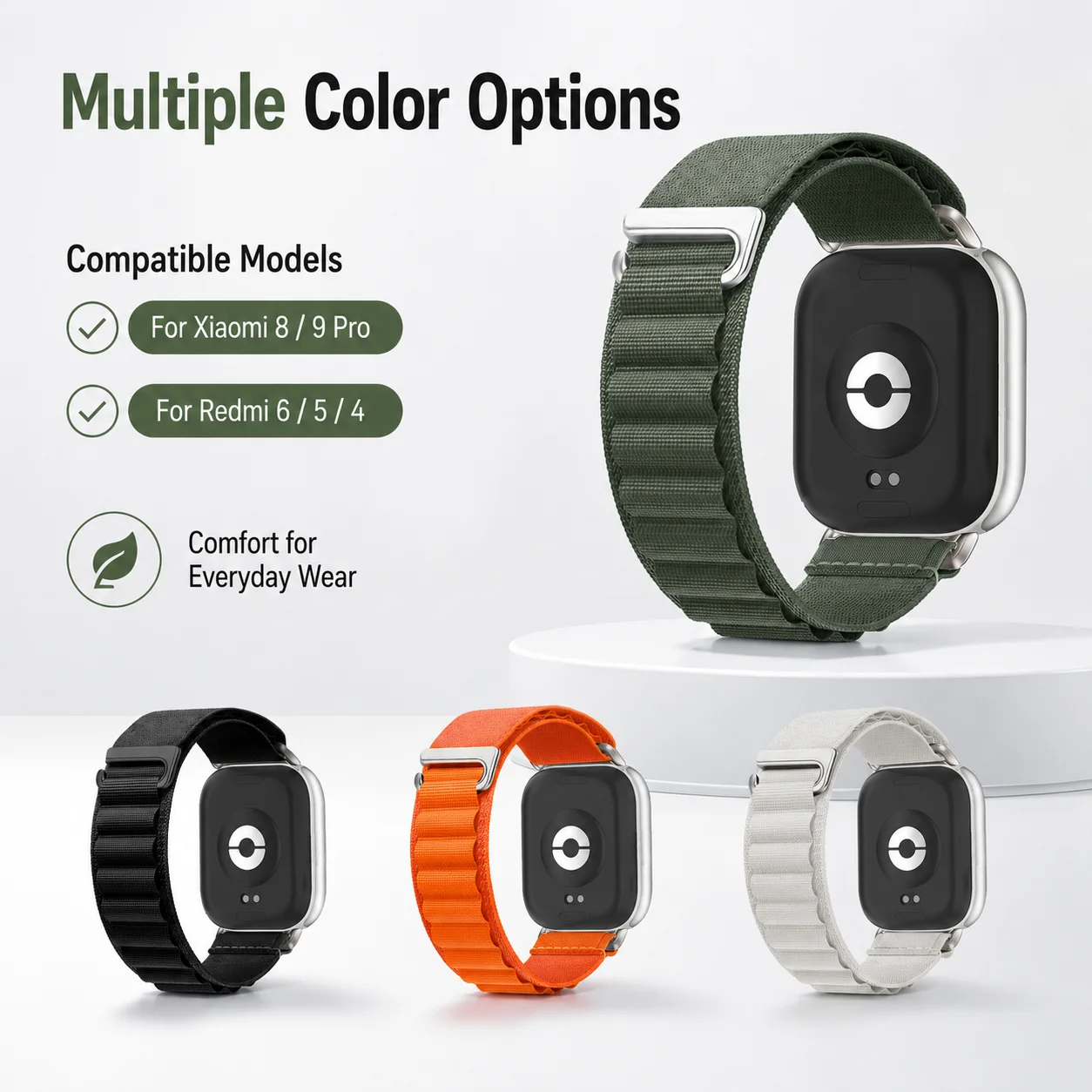 Nylon Loop for Xiaomi smart miband 8/9 pro Band accessories sport Breathable Replacement bracelet correa Redmi Watch 6 5 4 Strap