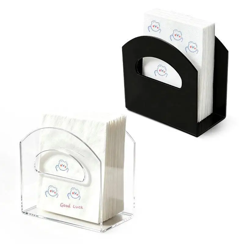Space-saving Acrylic Napkin Holder U-shape Premium Tissue Organizer Creative Transparent Storage Stand Bar Supply