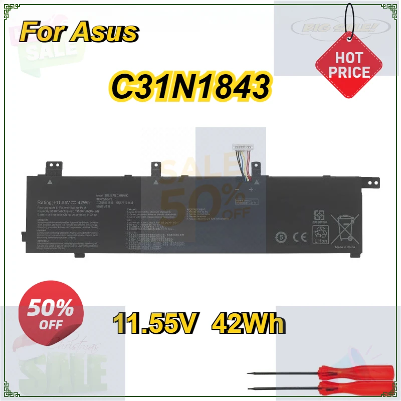 

C31N1843 Laptop Battery for ASUS VivoBook X432FA X532FL S14 S432 S432FA S432FL S15 S532 S532FL S532FA 0B200-03430000 15.55V 42Wh