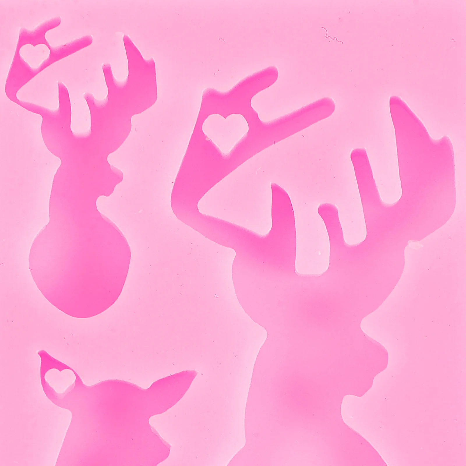 1 مجموعة الغزلان رئيس قالب من السيليكون DIY بها بنفسك الحرف راتنجات الايبوكسي الصب مرنة دائم الحيوان ديكور قوالب سلسلة مفاتيح من السيليكون