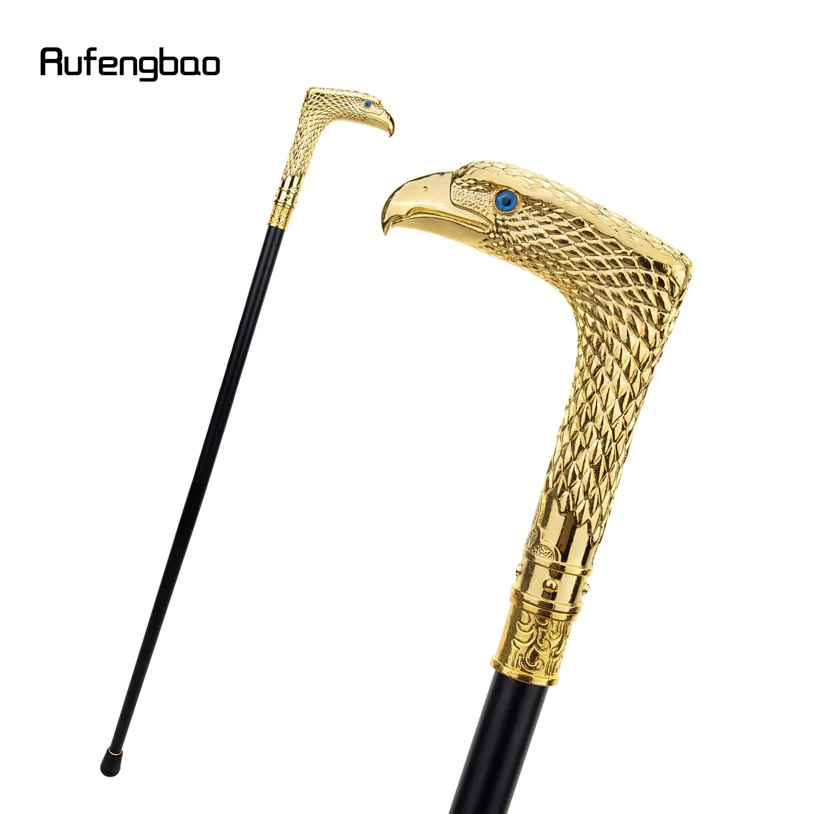 

Golden Blue Eye Eagle Single Joint Fashion Walking Stick Decorative Vampire Cospaly Party Walking Cane Halloween Crosier 93cm