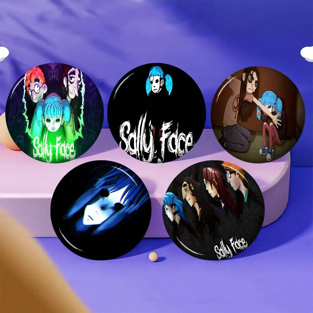 Game Sally Face New  Brooches Soft Button Pin Funny Silly Gnarpy on A Skateboard Meme Badge Gamer Collection Gifts