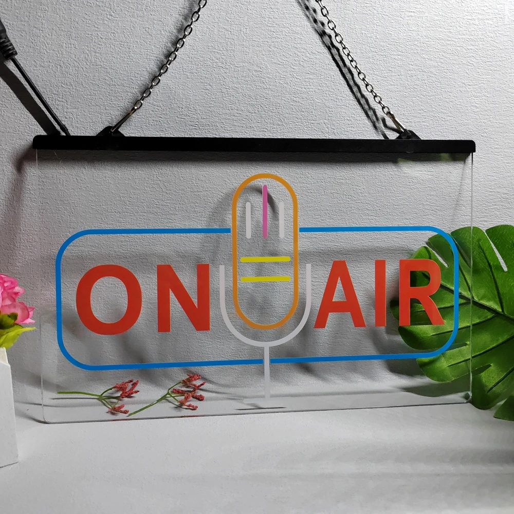 On Air Speaker Studio Multicolour Luminous Sign with Neon Light Emitting Effect Home Decor Bedroom Wall