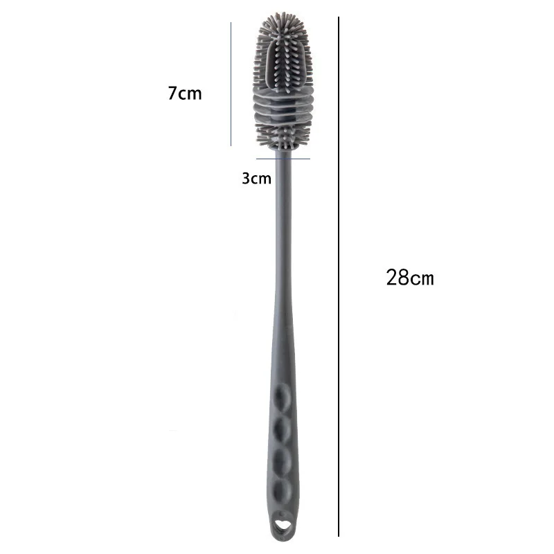 Kitchen Multifunctional Rotating Cup Brush Pot Household Long Handle Cup Brush Silicone Cup Brush Household Cleaning Brush