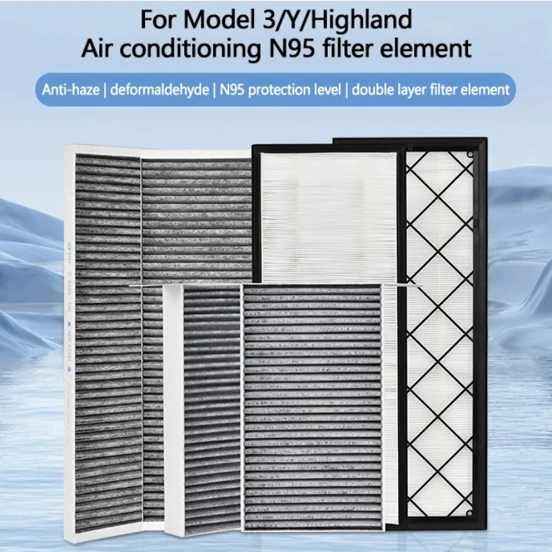 Air Cabin Filter For Tesla Model Y Model 3 Air Conditioner Filter HEPA Electrostatic Cotton Activated Carbon Auto Accessories