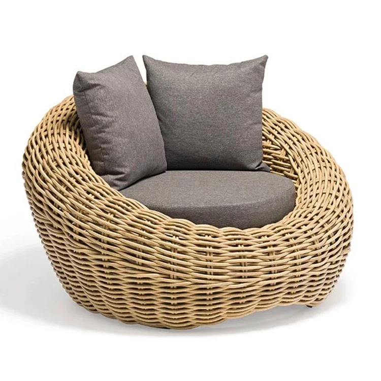 #Wholesale Affordable Modern Aluminium Frame Round Rattan Patio Couch Set with Sponge Cushion for Outdoor Garden and Indoor Use