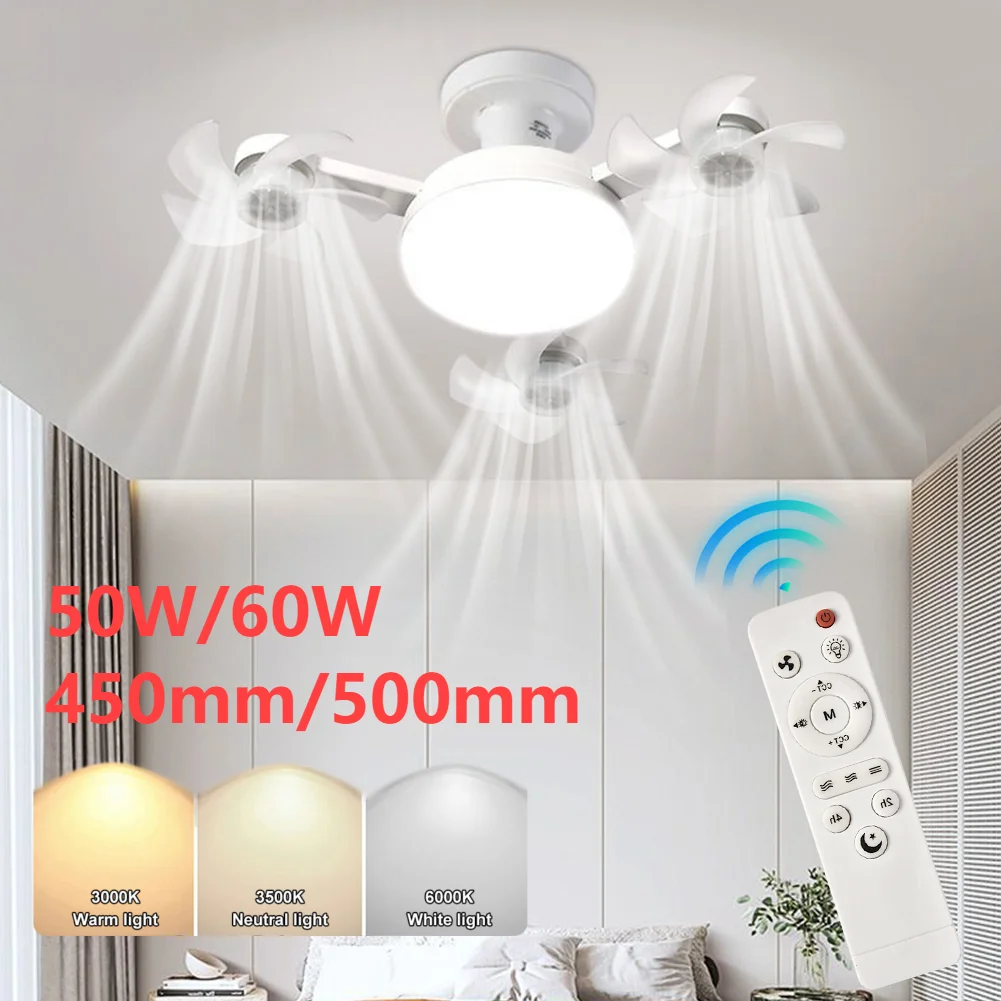 

Socket Fan Light with Remote Control Silent Ceiling Fan E27 Universal Dimming Fan for Dining Room Bedroom Living Room