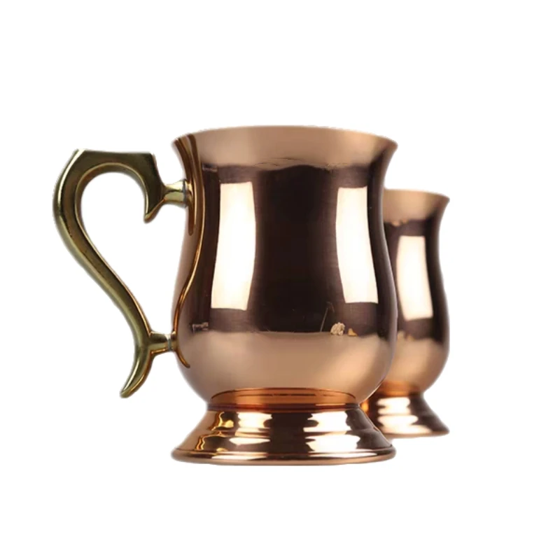 

350ml Stainless Steel Drum Type Moscow Mug Hammered Copper Plated Beer Mug Beer Cup Water Glass Drinkware Bar Tool Barware