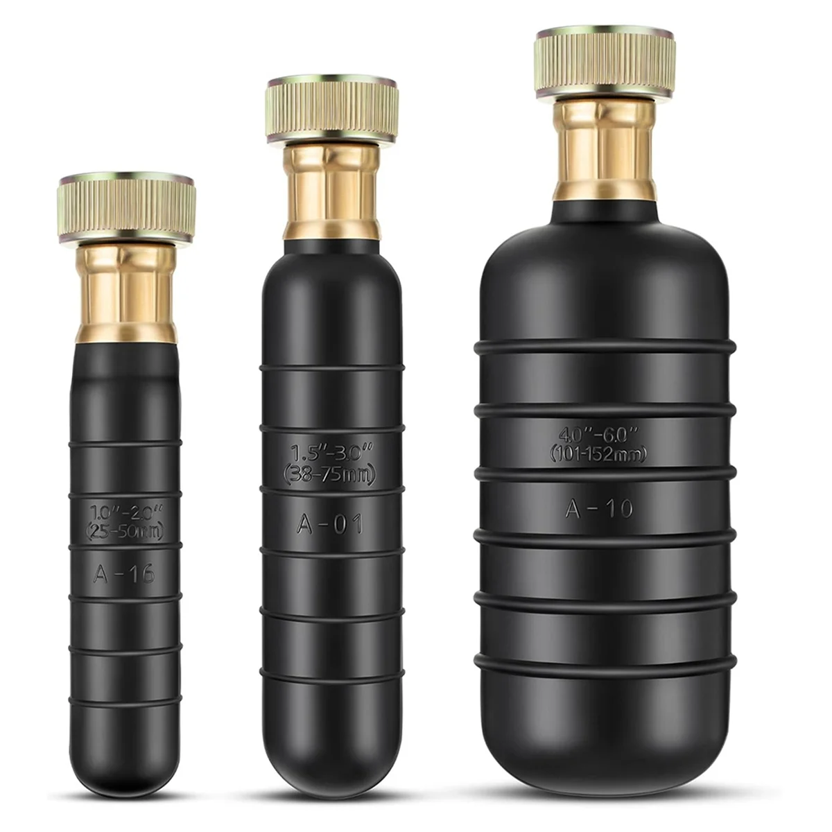 DQ2G Drain Bladder Kit,3 PCS Drain Cleaning Bladders Fits 1 to 6 Drain Pipe, Unclogs Stubborn Blockages in Main Drain & Sewer
