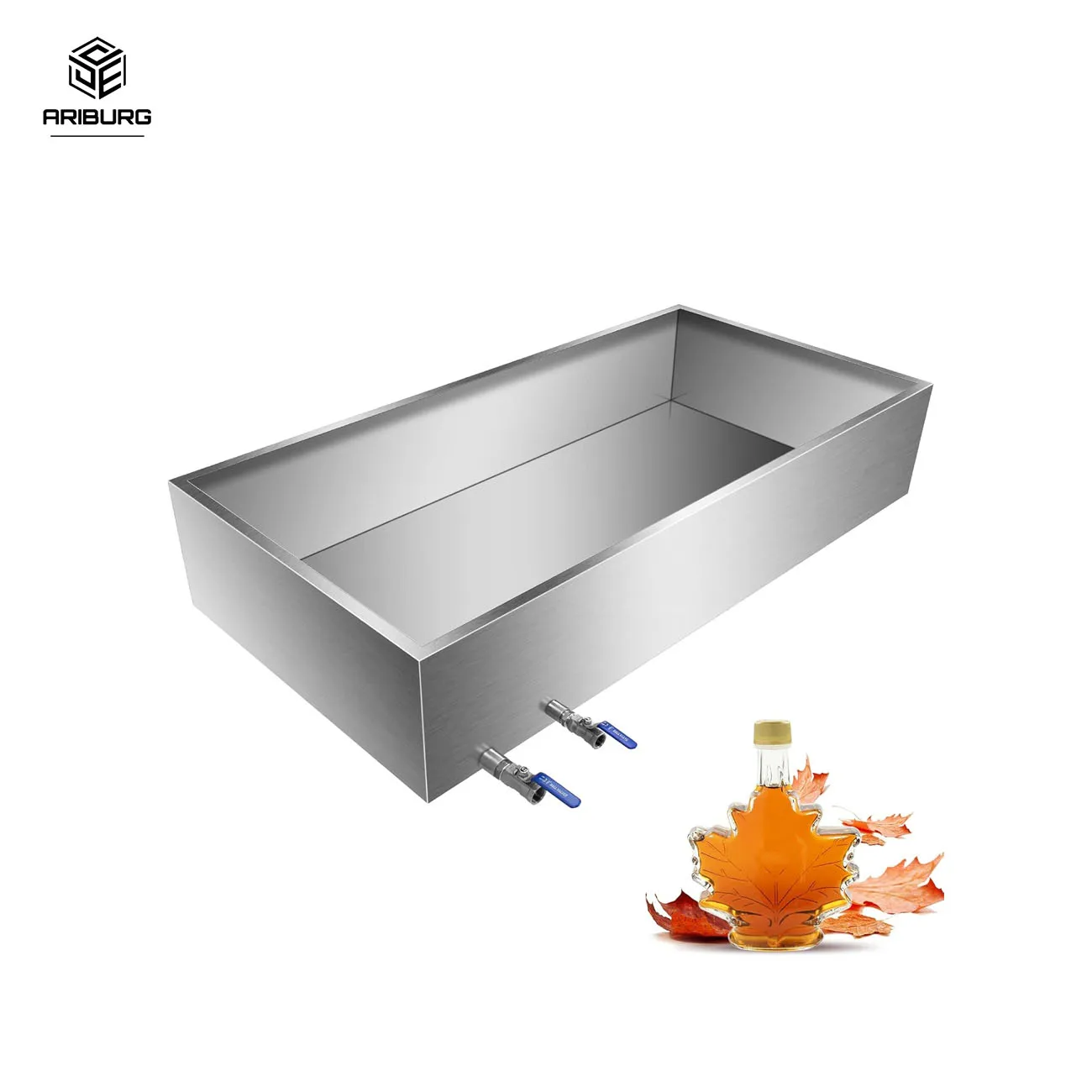 Maple Syrup Evaporator Pan Stainless Steel Maple Syrup Boiling Pan with Valve and Thermomete for Boiling Maple Syrup