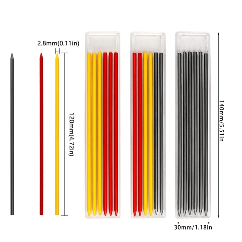 Imagem -06 - Recargas Lápis Substituíveis 28 mm para Lápis Mecânico Automático 28 mm Desenho Marcação para 60 Unidades